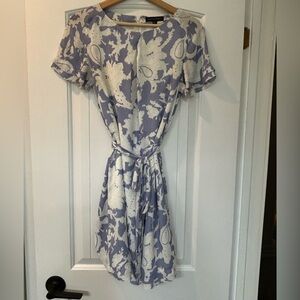 Paisley Purple Dress with Wrap Tie